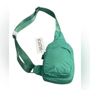 WF3. Wildfox Sling Bag - Green - Double Pocket $78 Retail